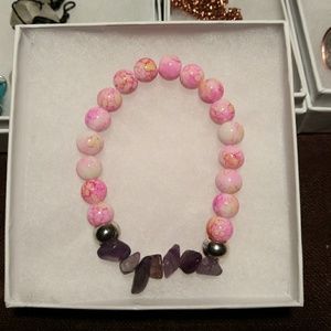 Amethyst crystal healing bracelet
